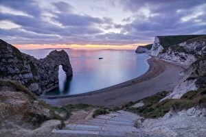 Images Dated 15th October 2011: Durdle Door at sunset
