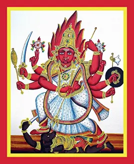 Mace Prints: Durgā steps on the figure of Mahi£a
