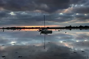 Images Dated 6th January 2014: Dusk colours over Bosham boating Channel Sussex