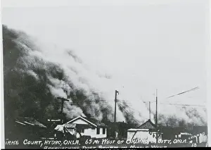 Oklahoma Prints: Dust Cloud Moving Towards a Town