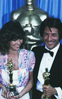 Dustin Hoffman and Sally Field Holding Awards
