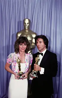 Dustin Hoffman and Sally Field Holding Awards