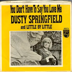 Prints of Album cover for Dust Springfield You Don't Have to Say You Love Me and Little By Little which was released in 1966. (Photo by Michael Ochs Archives/Getty Images) Rare and Iconic Images from Music's Golden Era: Dusty Springfield You Dont Have To Say You Love Me Single Cover