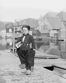 Traditional Style Prints: Dutch Boy In Large Traditional Outfit