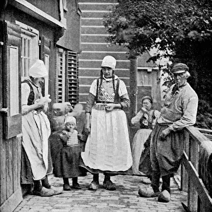 Dutch Family Wearing Traditional Clothing in Amsterdam, Netherlands - 19th Century Dutch Family Wearing Traditional Clothing in Amsterdam, Netherlands - 19th Century