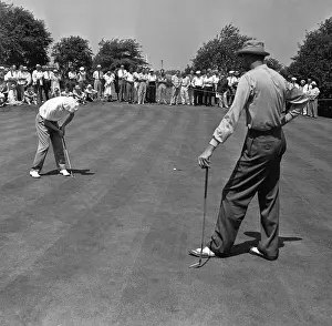 Flushing Prints: Dutch Harrison Watching Byron Nelson Putt