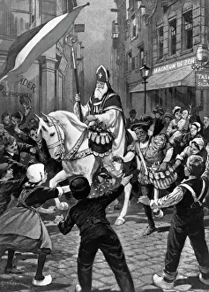 Candy Prints: Dutch Santa Claus Distributing Gift