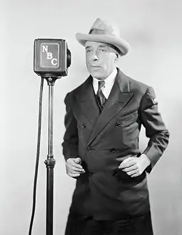 D.W. Griffith Speaking into NBC Microphone