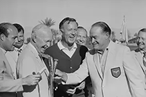 Country Club Prints: Dwight D. Eisenhower and Bob Hope Congratulating Tom Nieporte