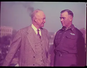 James A Prints: Dwight D. Eisenhower Conversing with General Van Fleet