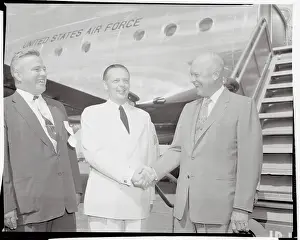 Springfield Prints: Dwight D. Eisenhower Meeting Governors Near Airplane
