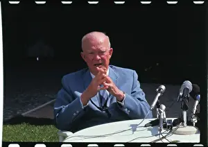 Thomas H Prints: Dwight D. Eisenhower at Podium During Press Conference