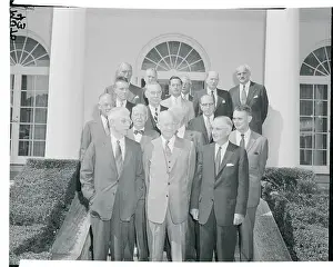 Arthur Holly Compton Prints: Dwight D. Eisenhower Posing With Civilian Service Members