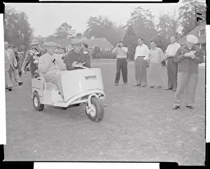 Dwight D Eisenhower Riding Along Fairway