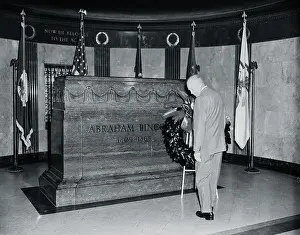 Springfield Prints: Dwight D. Eisenhower Standing at Tomb Site