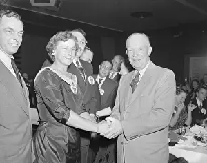 Dwight D. Eisenhower Welcoming Pro Golfer Babe Didrickson Zaharias