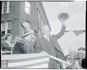 Gettysburg Prints: Dwight Eisenhower Greeting Crowd from Stands