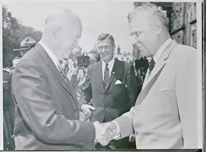 Ottawa Prints: Dwight Eisenhower and John Diefenbaker Shaking Hands
