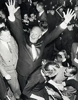 Headquarters Prints: Dwight Eisenhower Raises Arms In Victory