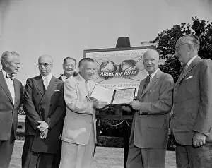 Anderson Prints: Dwight Eisenhower Receiving Commemorative Stamps