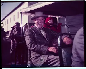 Gettysburg Prints: Dwight Eisenhower Riding in Fringe Topped Car on His Farm