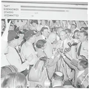 Dwight Eisenhower and Robert Taft Making Statement