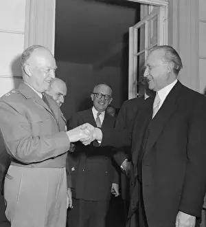 Dwight Eisenhower Shaking Hands with Konrad Adenauer