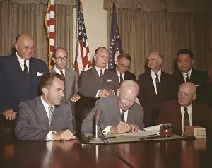 Dwight Eisenhower Signing Hawaii as a State