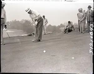 Augusta Prints: Dwight Eisenhower Taking a Putt