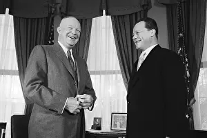 Dwight Eisenhower and Willy Brandt Laughing