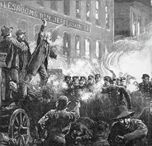 Anarchism Prints: Dynamite Bomb Exploding Among The Police