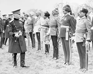 Earl of Cavan Reviewing His Officers and Indian Affiliates