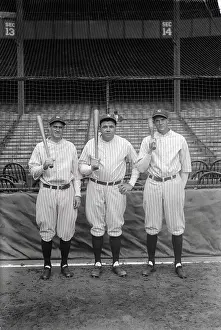 Earl Combs with Babe Ruth and Bob Meusel
