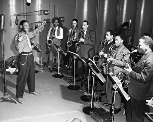 Saxophone Prints: Earl Hines Conducting His Orchestra