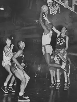 Prints of Basketball player Earl Lloyd (1928 - 2015) shooting a basket, 1950. (Photo by Afro American Newspapers/Gado/Getty Images) Courtside Vibes: Stunning Basketball Prints: Earl Lloyd Shooting A Basket