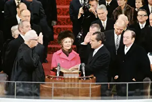 Earl Warren Swearing in President Richard Nixon