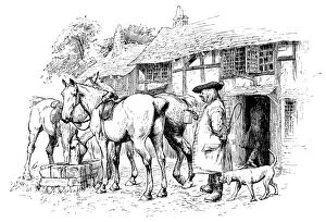 Images Dated 10th October 2016: Early 18th century man outside an inn
