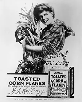 Prints of Retouched image of the first print advertisement placed by W. K Urban Echoes of America’s Golden Age: Early Advertisement For Cereal