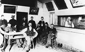 Montana Prints: Early American Soldiers Relaxing at Canteen at Fort Keogh