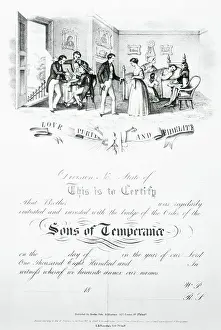 Honor Prints: Early Document of Membership for Sons of Temperance