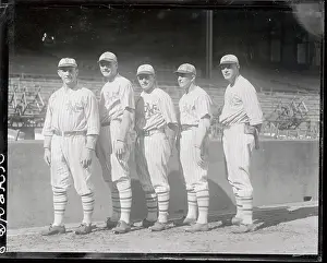 Emil Meusel Prints: Early Giants Outfielders Posing on Field