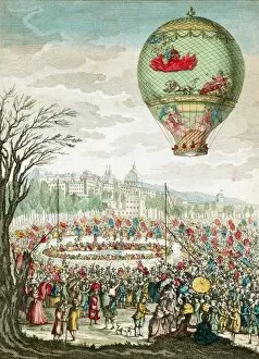 Large Group Of People Gallery: Early hot air balloon flight