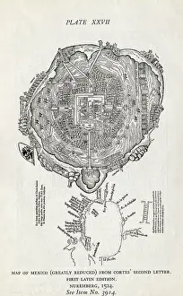 Capital City Prints: Early Map of Mexico City