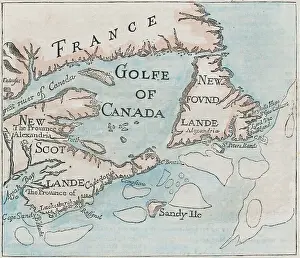 Nova Scotia Prints: Early Map Showing Nova Scotia Land and Water Areas