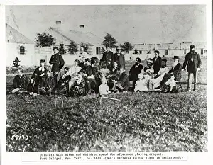 Wyoming Prints: Early Military Personnel Posing on Barrack Field
