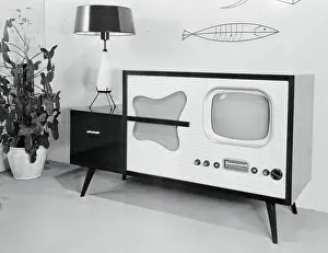 Early Model Radio Television in Home