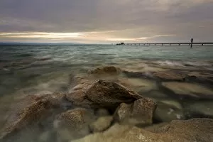 Early morning on the shores of Lake Constance near Altnau, Switzerland, Europe