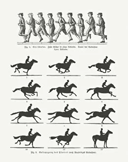 Sequences Collection: Early moving pictures - running man and rider, published 1897