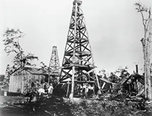 Derrick Prints: Early Oil Well