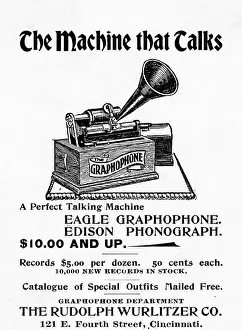 Record Player Prints: Early Phonograph Advertisement